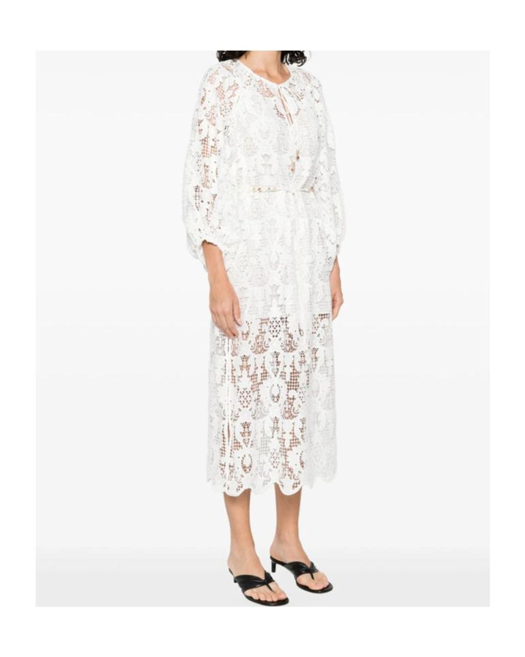 Zimmermann White Drawstring Waist Dress