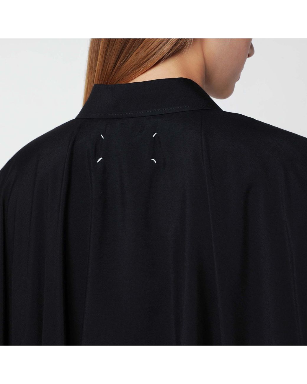 Maison Margiela Blue Draped Cape Shirt Top