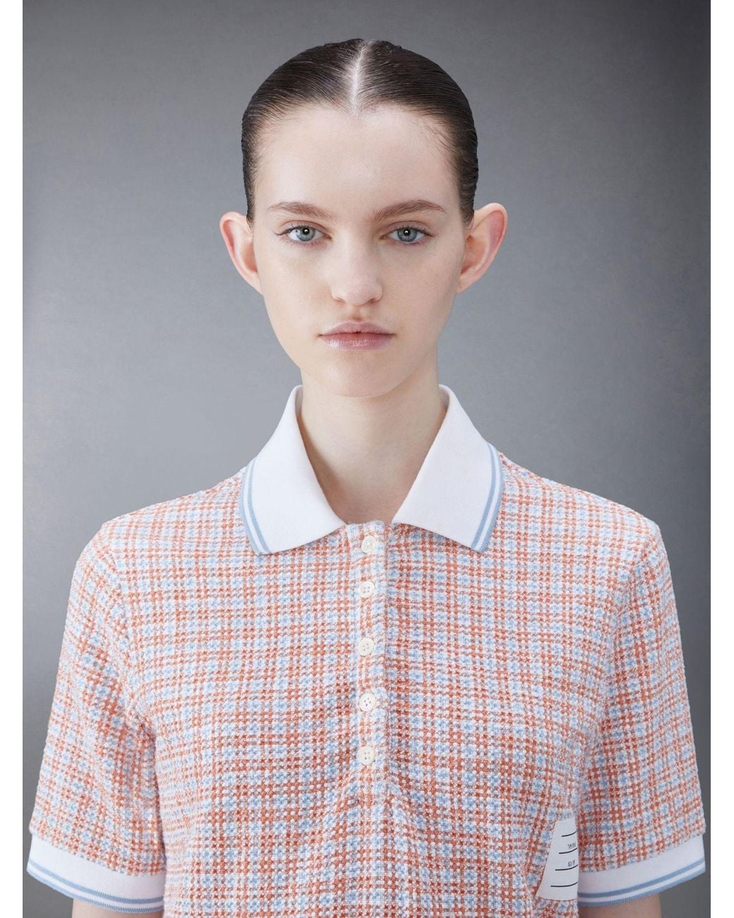 Thom Browne Purple Short-Sleeve Tweed Polo Shirt