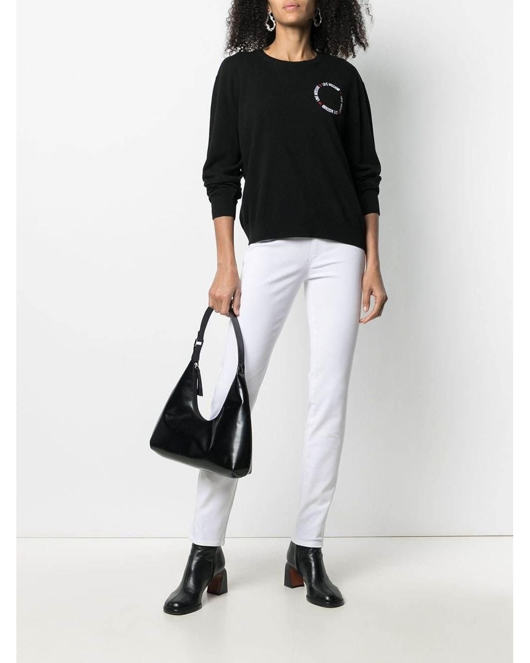 Moschino Black Chest Logo Pullover