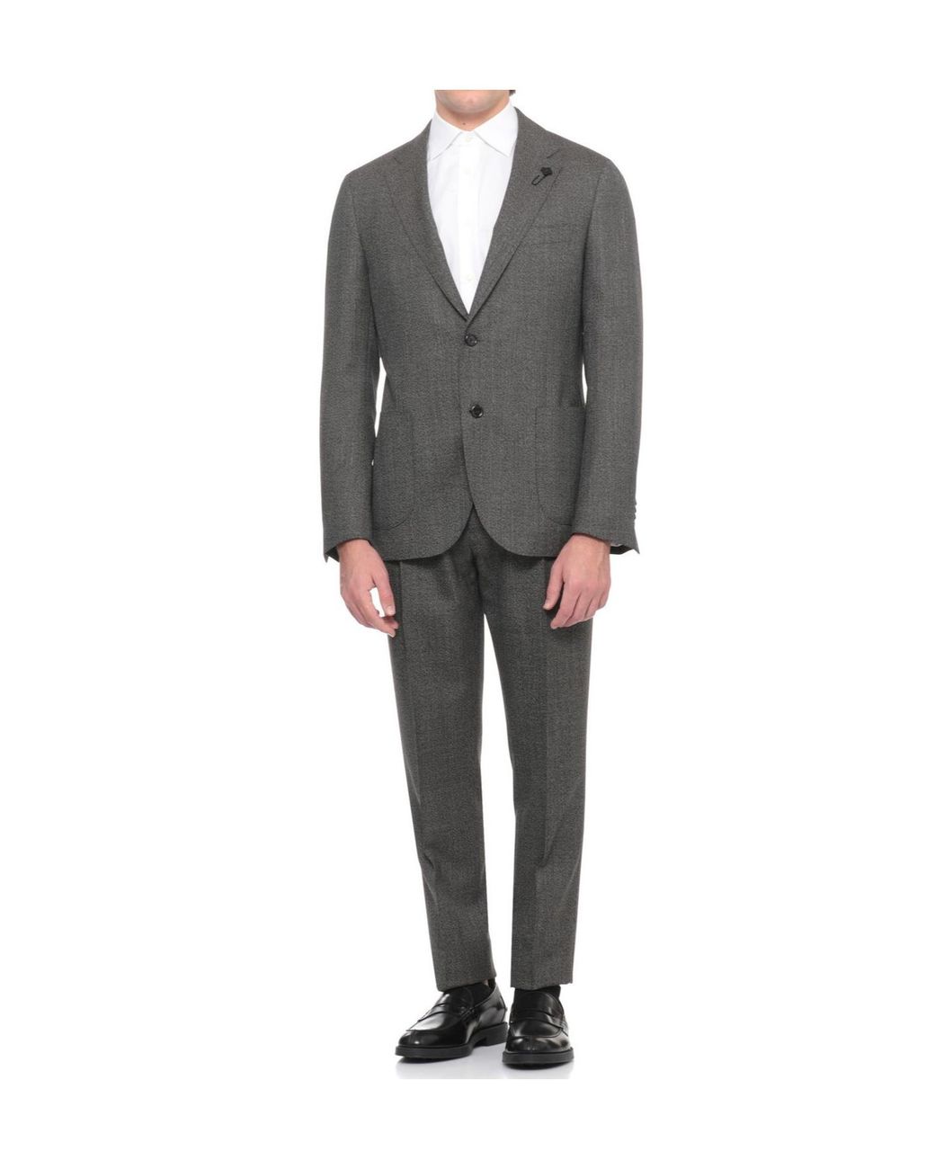 Lardini Gray Single-Breasted Tailored Suit for men