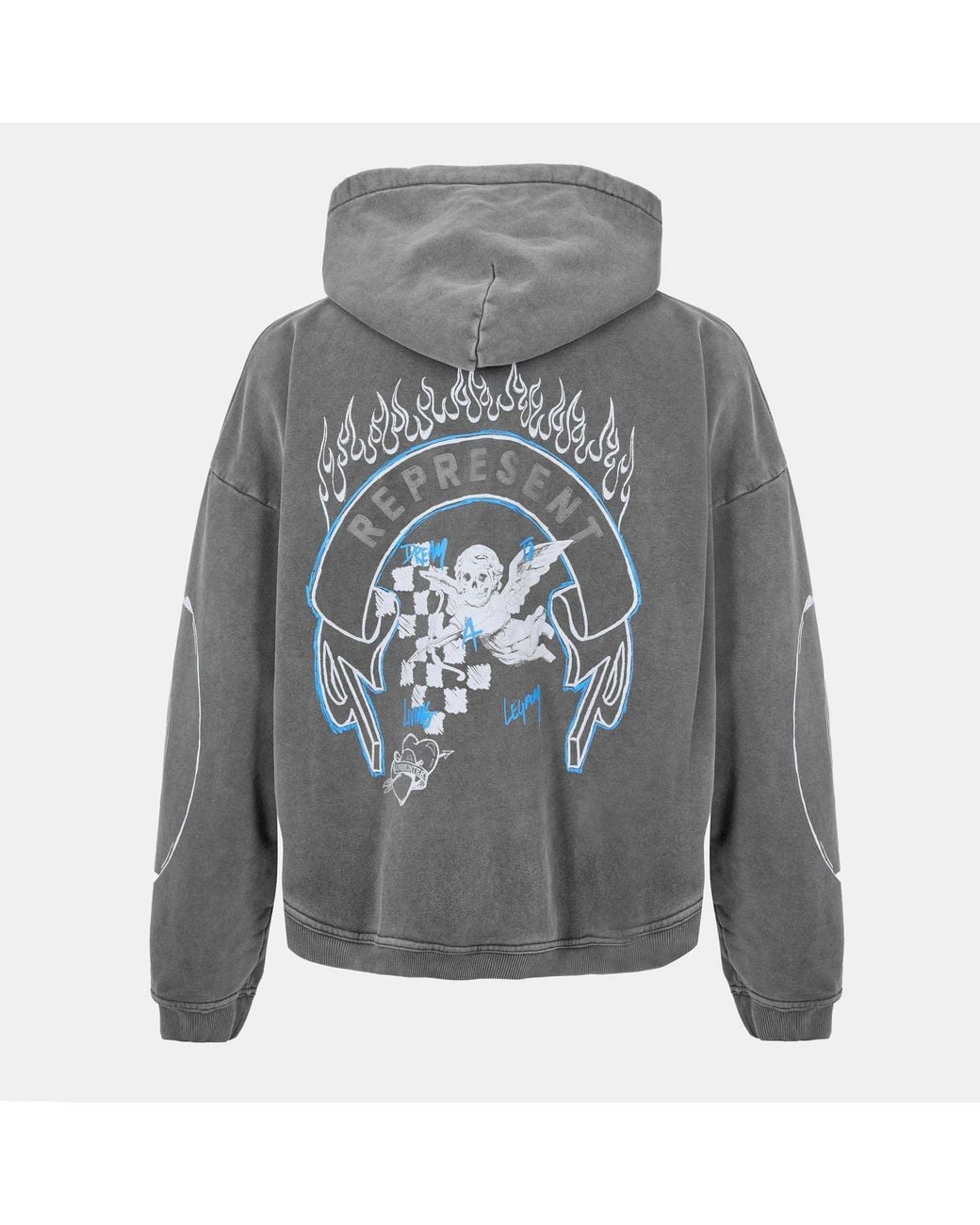 Represent Gray Zip Hoodie for men