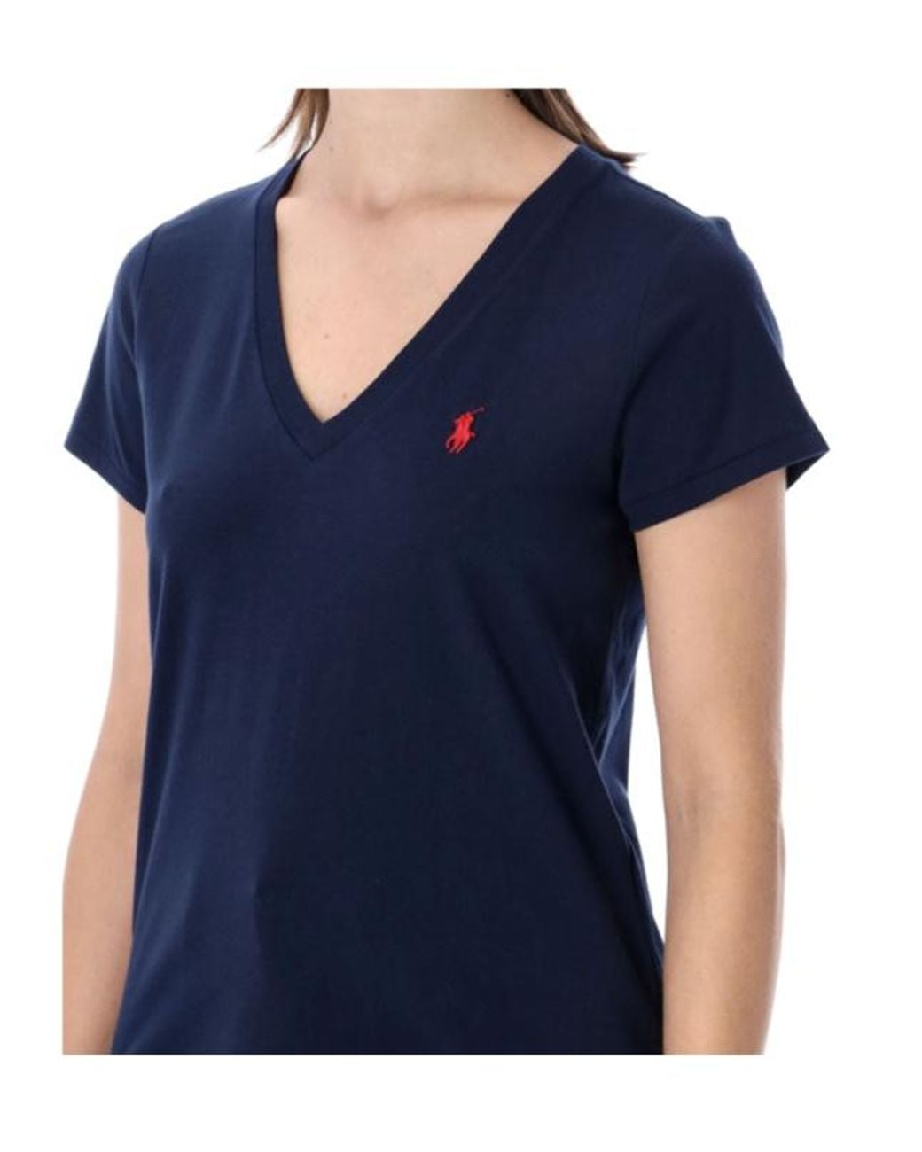 Polo Ralph Lauren Blue Logo Embroidered V-Neck T-Shirt