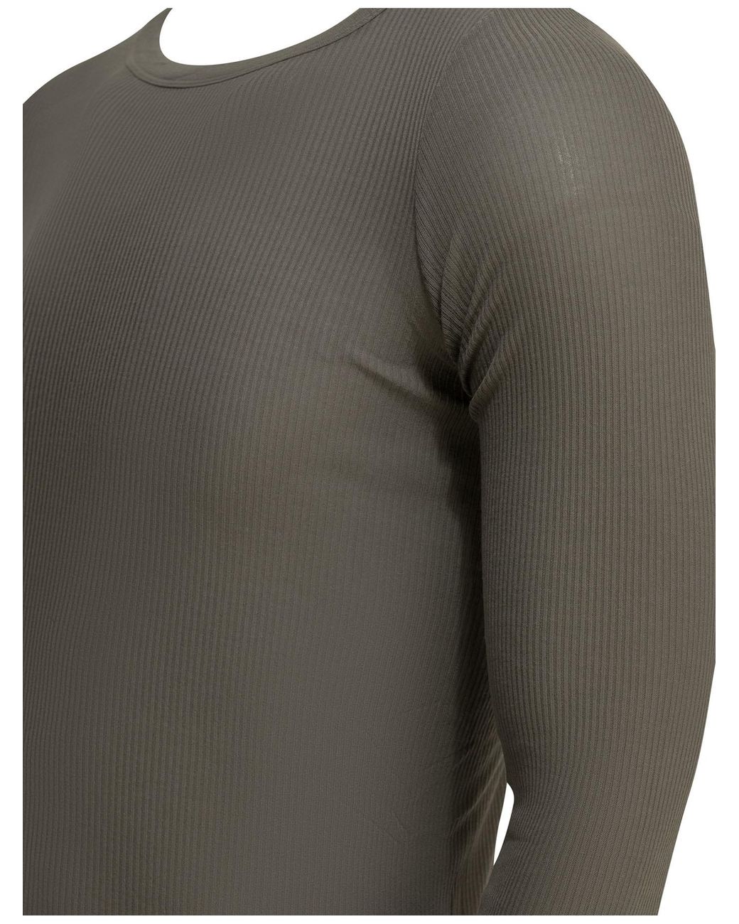 Rick Owens Gray Long Sleeve Crewneck T-Shirt for men