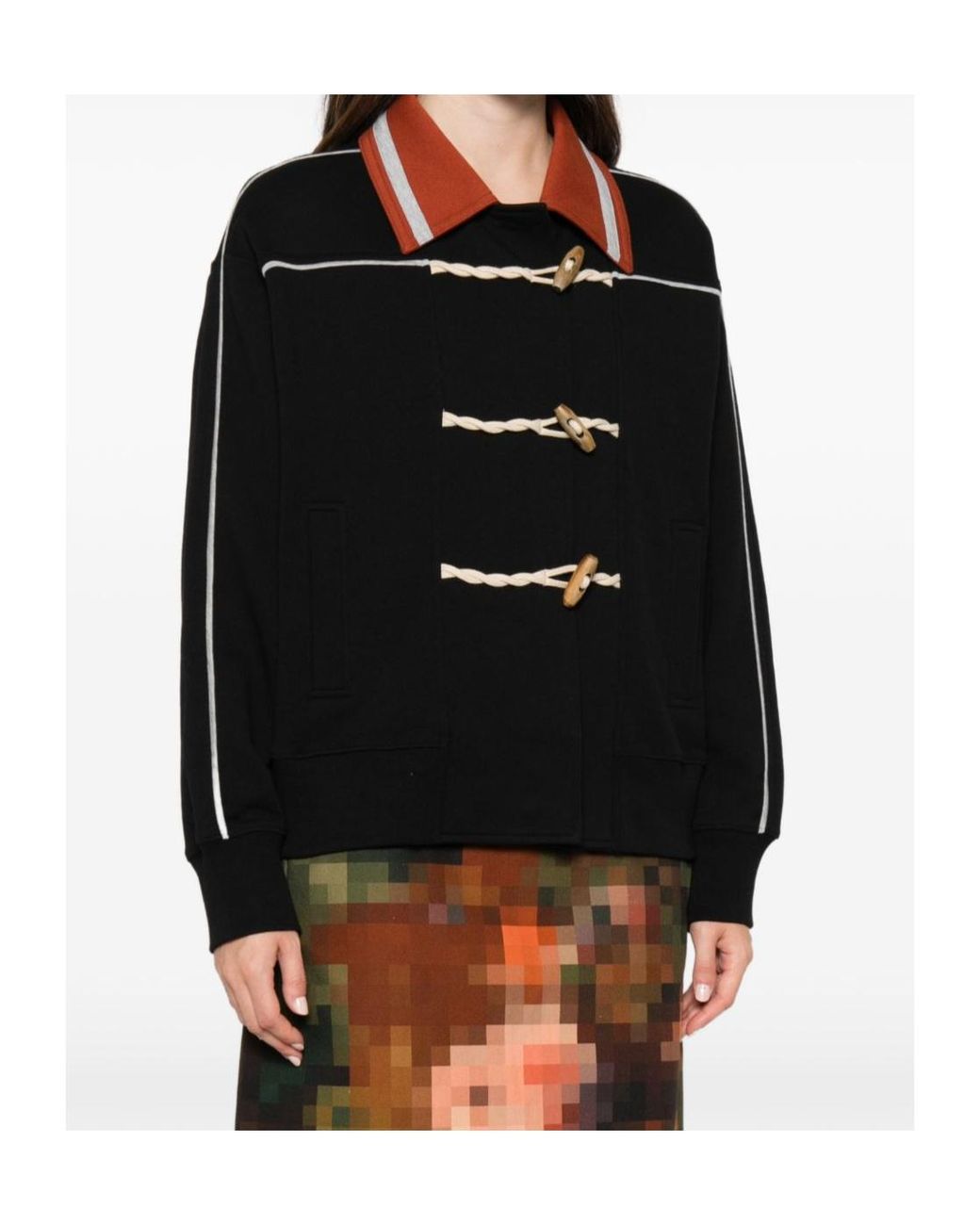 Dries Van Noten Black Long-Sleeved Fleece Jacket
