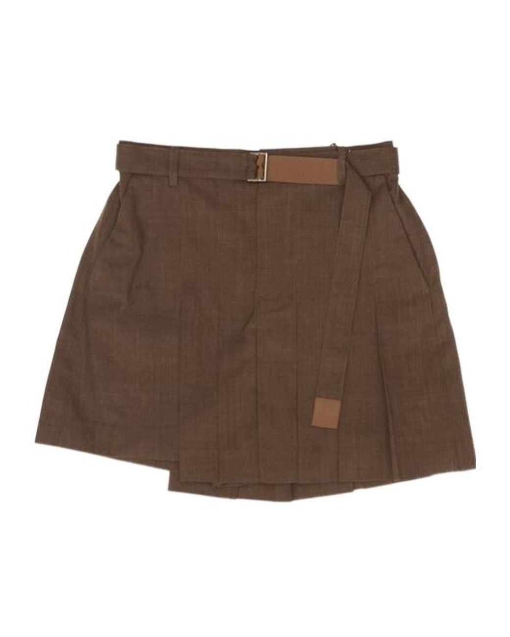 Sacai Brown Pleated Suiting Shorts