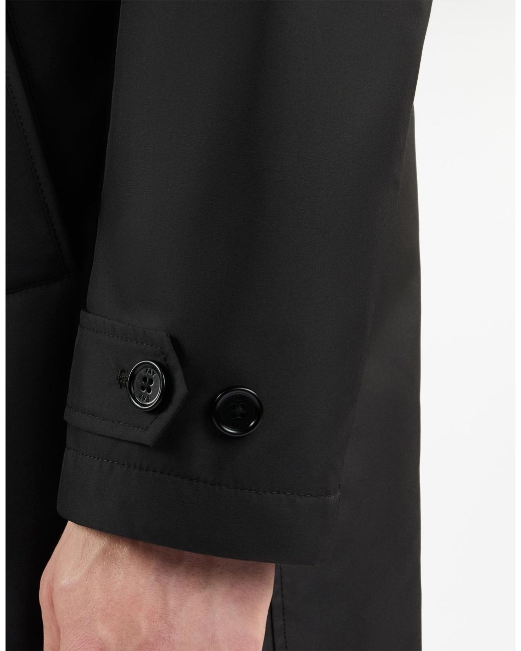 Fay Black Double-Front Raincoat for men