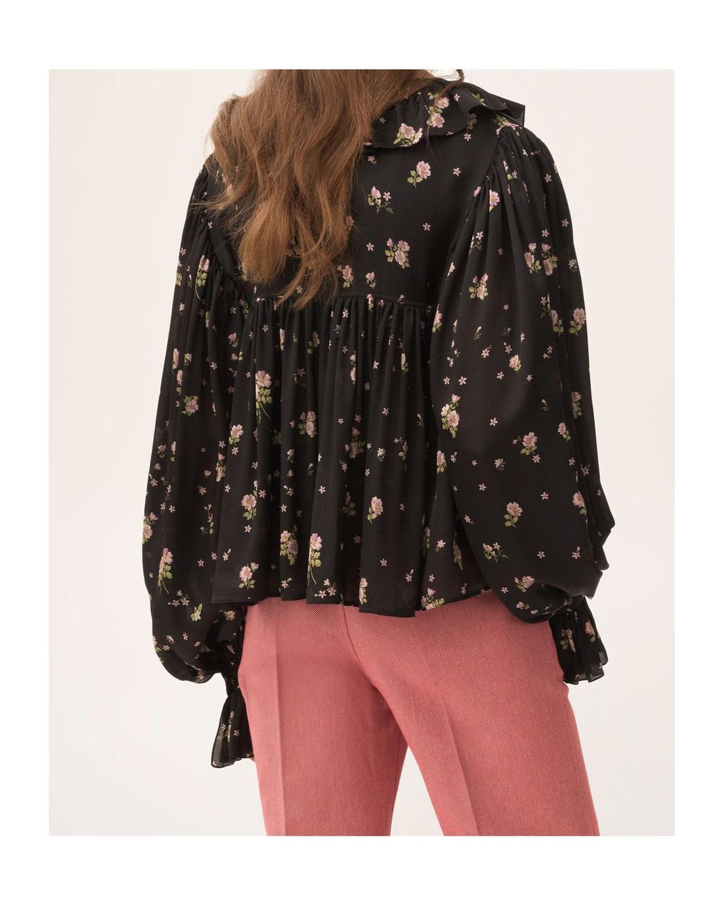 Chloé Black Maxi Top With Ruffles