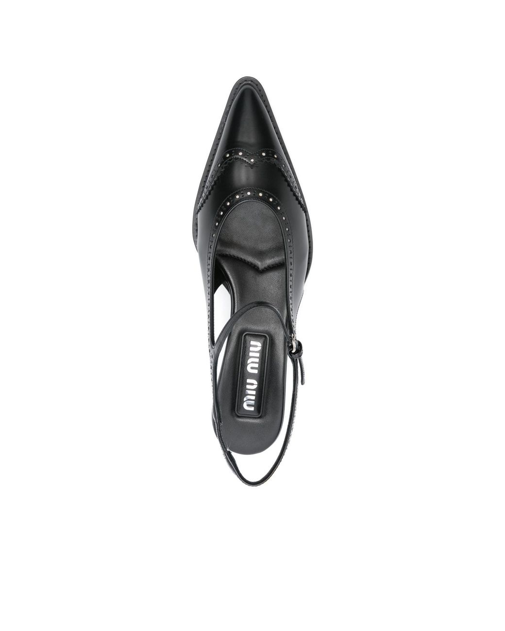 Miu Miu Black Pointed-Toe Slingback Pumps