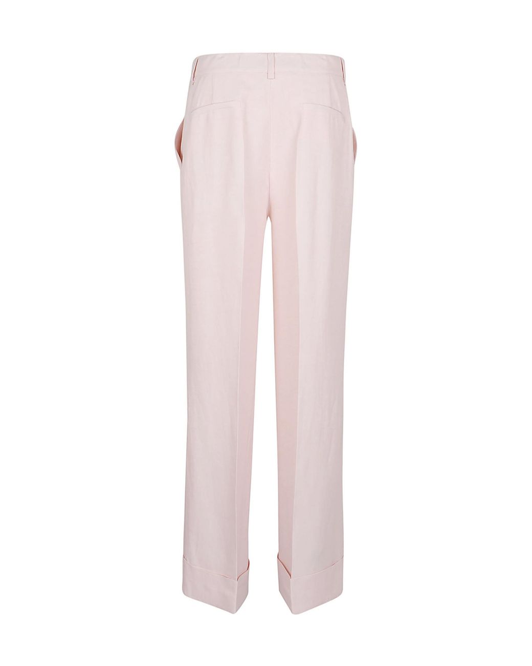 P.A.R.O.S.H. Pink Mid-Waist Wide-Leg Trousers