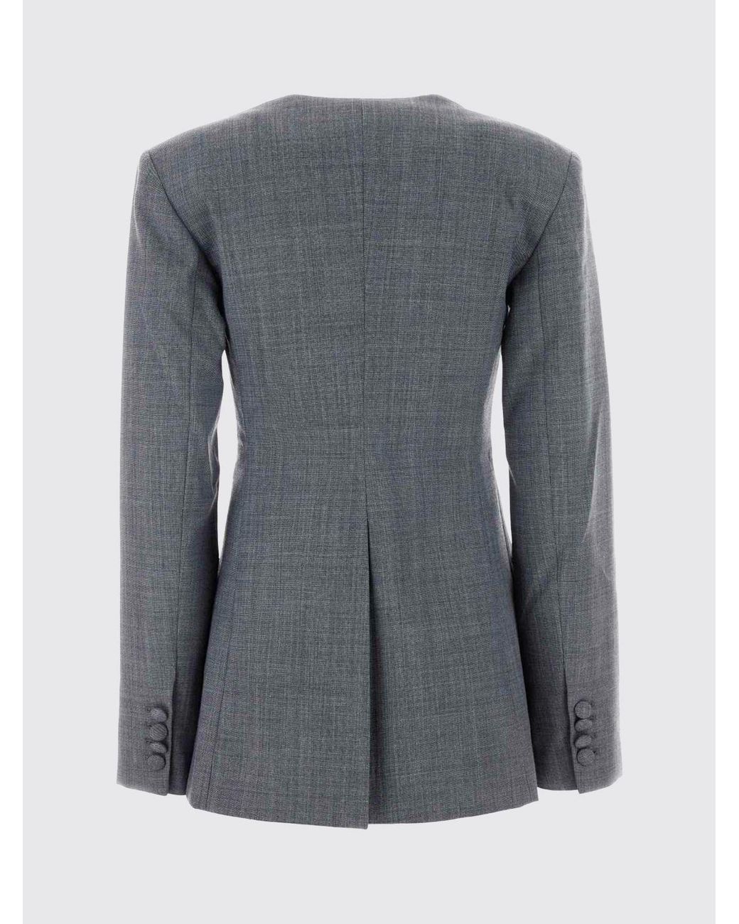 Ganni Gray Single Vent Fitted Blazer