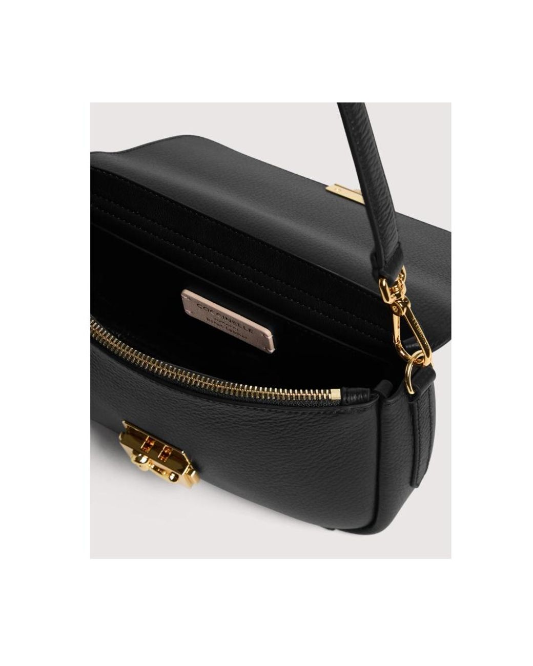 Coccinelle Black C-Me Lock Medium Shoulder Bag