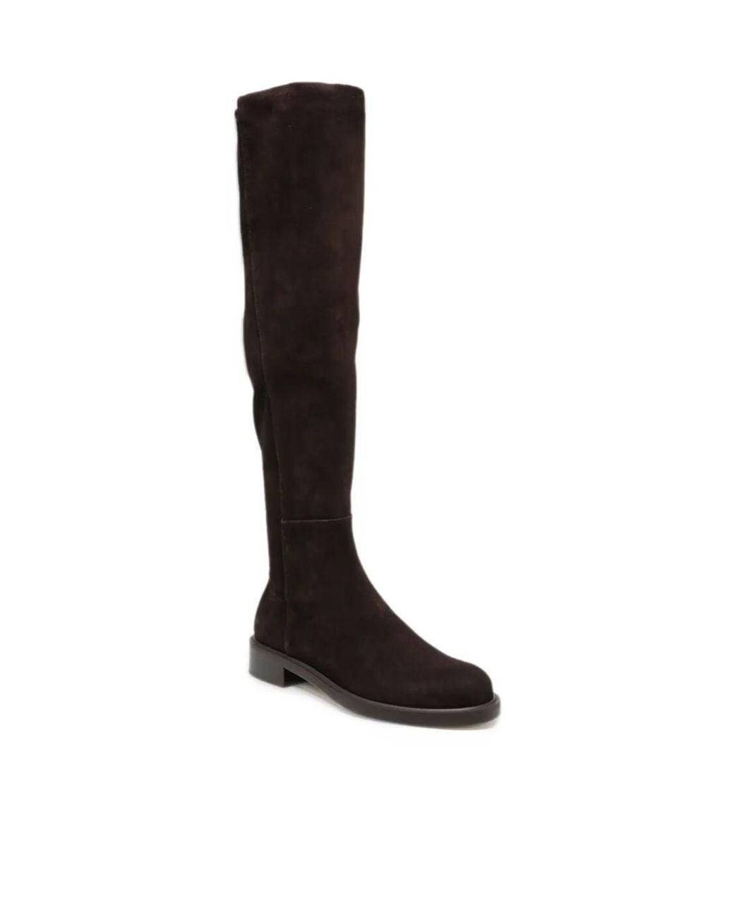 Stuart Weitzman Black Round-Toe Knee-High Boots