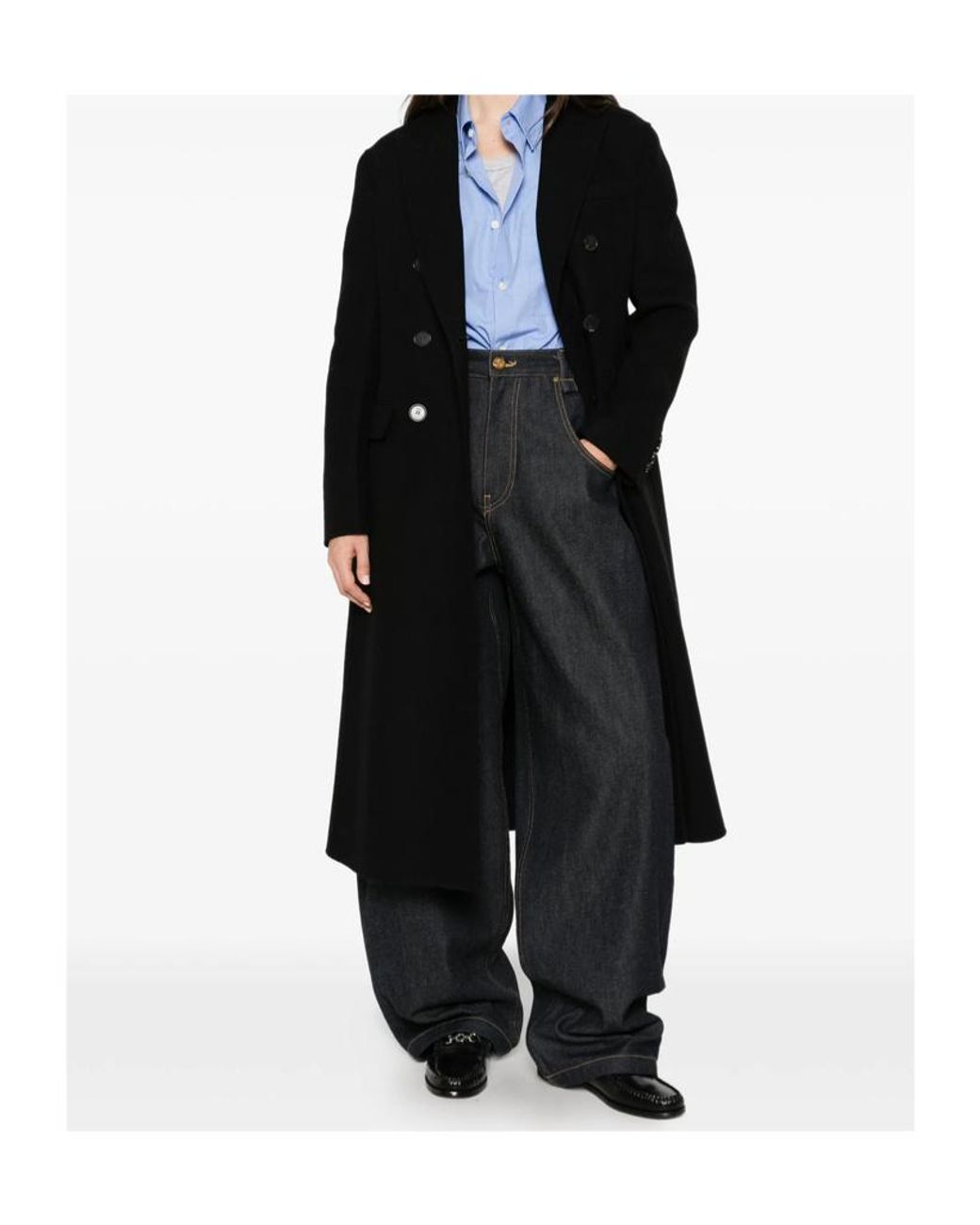 Fendi Black Wool Double Fabric Coat