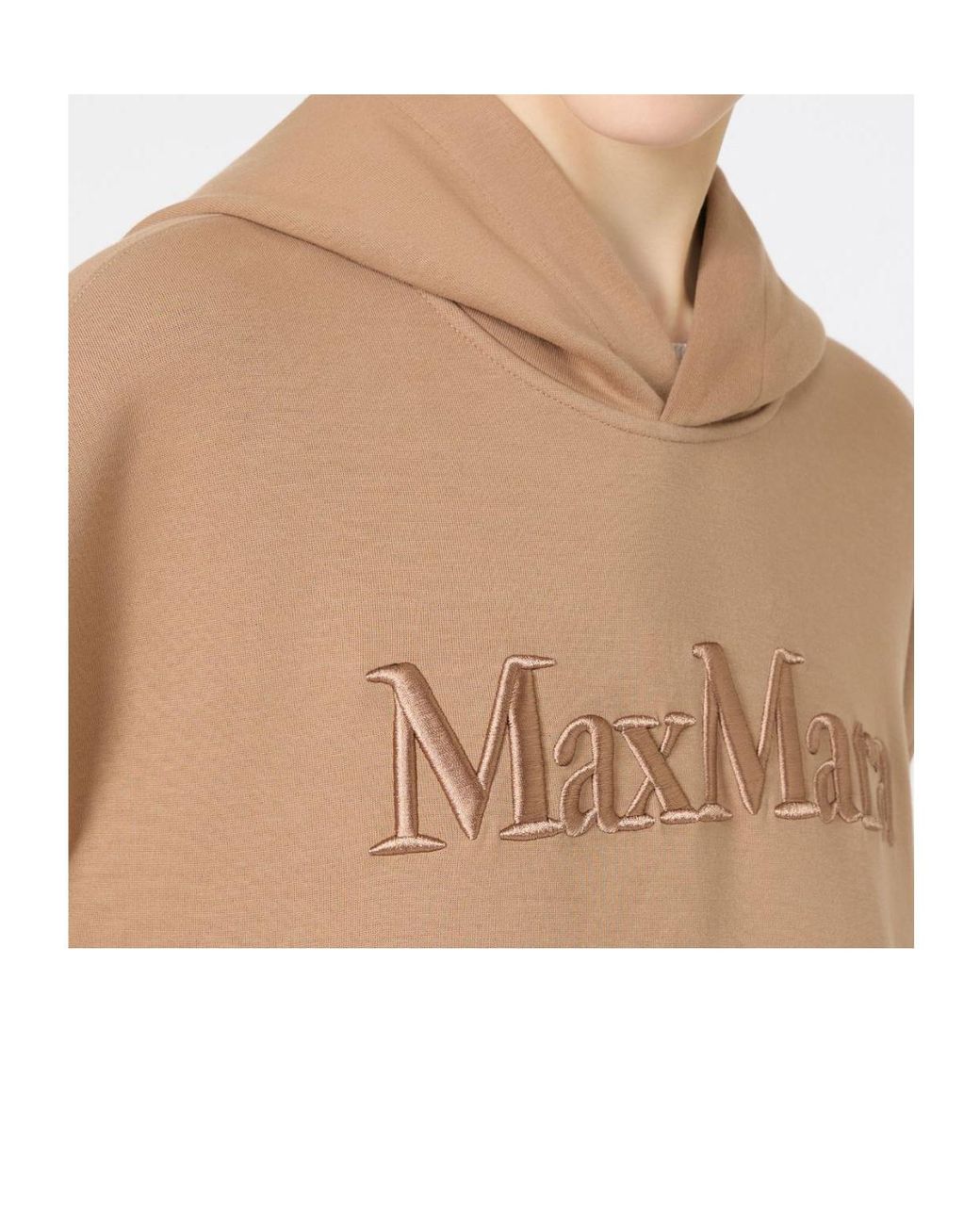 Max Mara Natural Visiera Logo Embroidered Hoodie