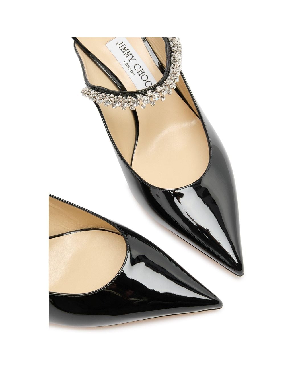 Jimmy Choo Black Crystal Embellished Heeled Mules