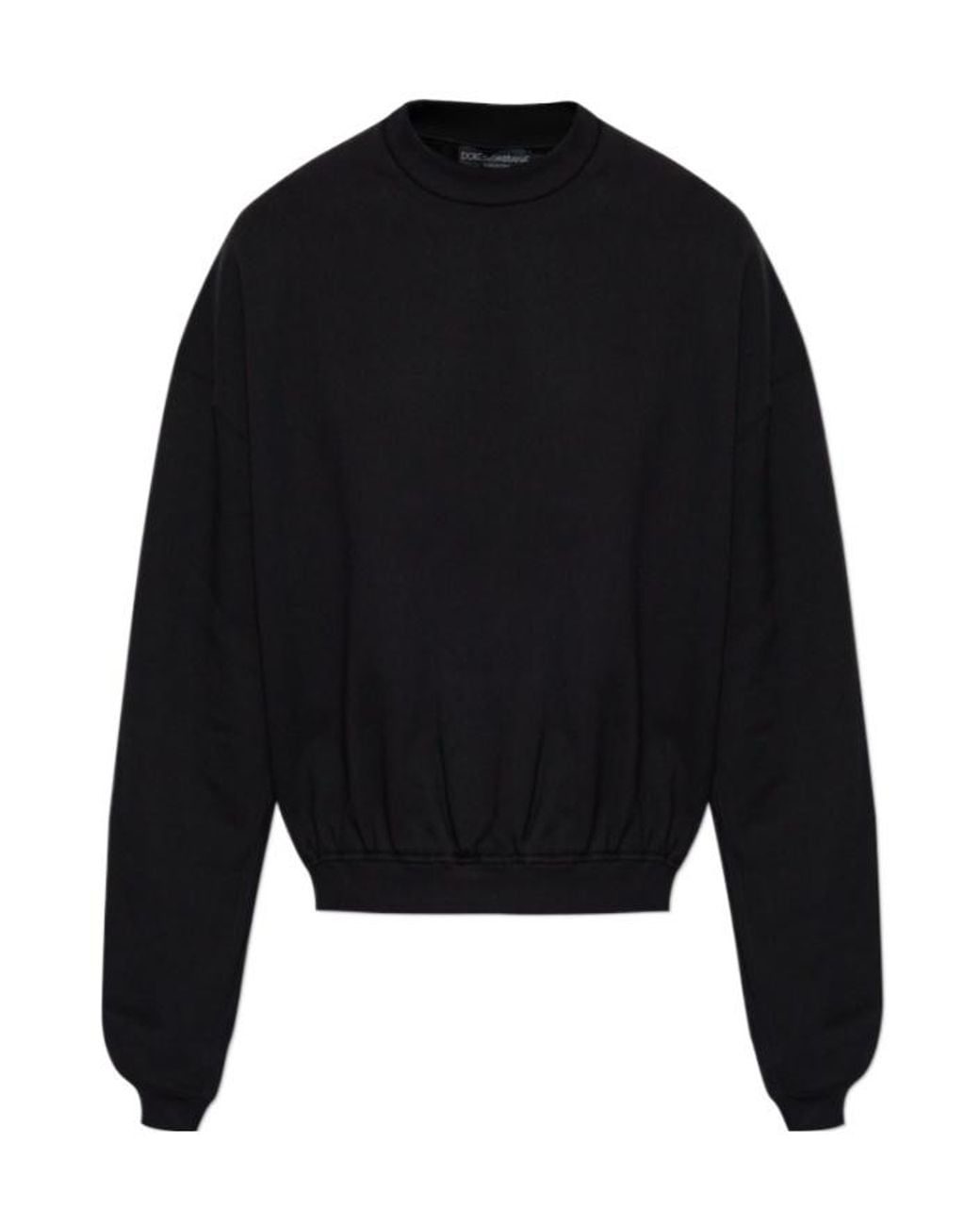 Dolce & Gabbana Black Logo Patch Crewneck Sweatshirt for men