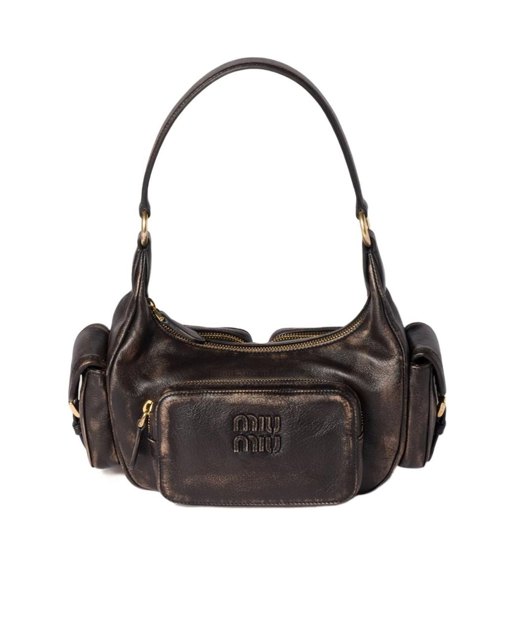 Miu Miu Black Pocket Nappa Leather Bag