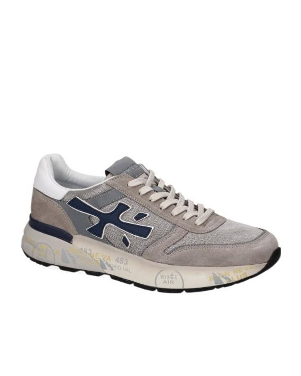 Premiata Gray Round-Toe Sneakers for men