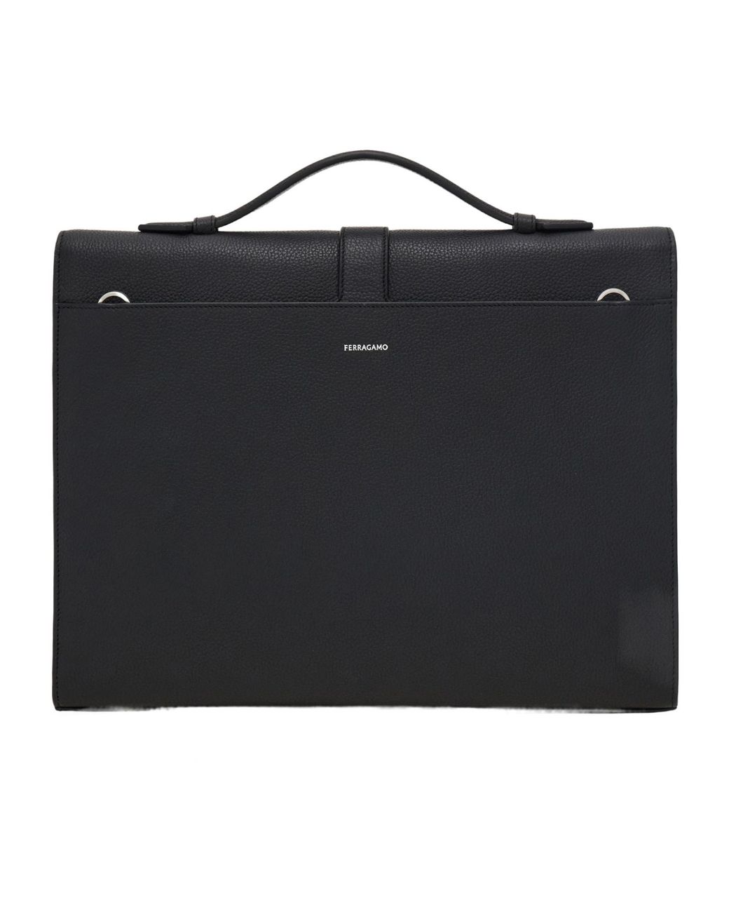 Ferragamo Black Hug Buckle Briefcase for men