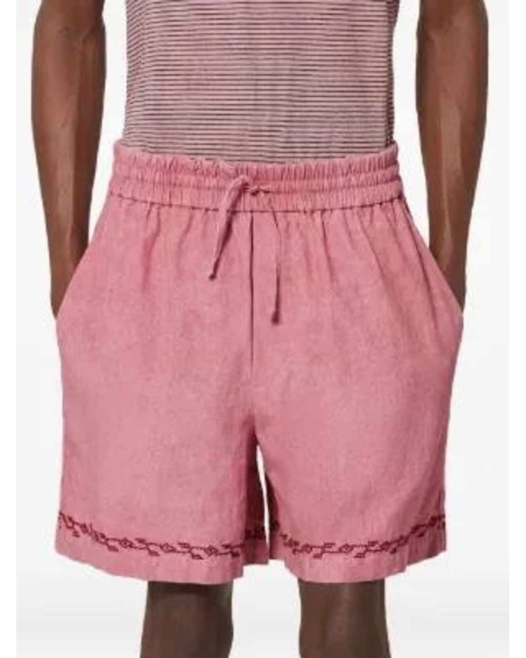 Isabel Marant Pink Zilan Embroidered Shorts for men