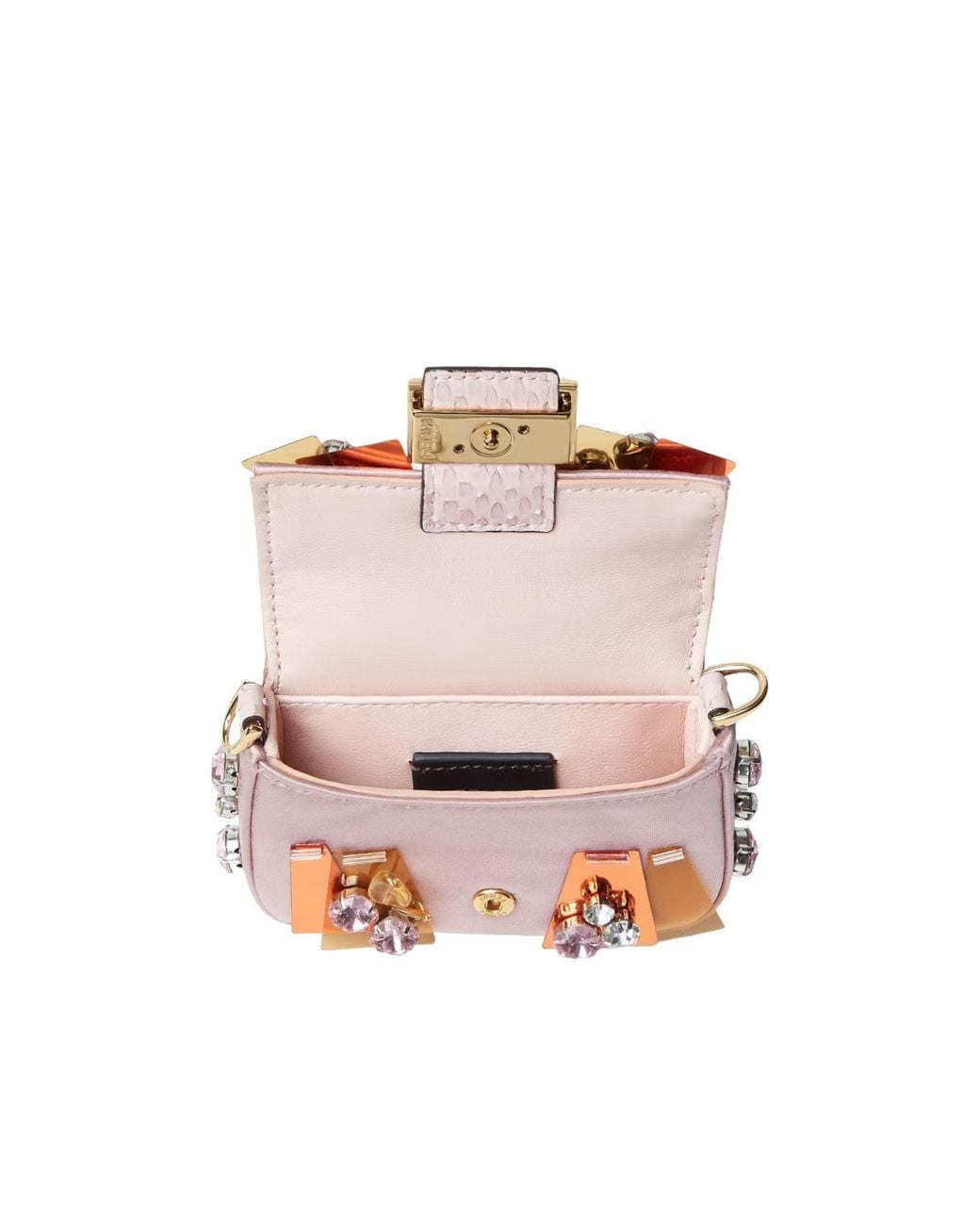 Fendi Pink Satin Charm With Appliqués