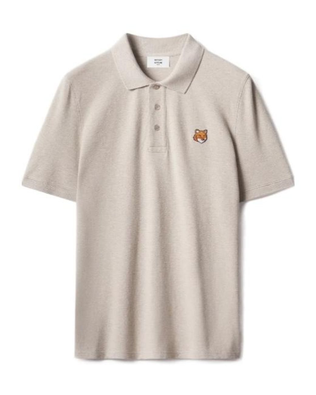 Maison Kitsuné White Fox Head Patch Polo Shirt for men