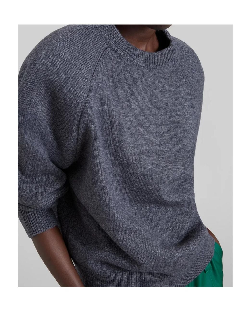 Frankie Shop Gray Lina Regular-Fit Crewneck Wool Sweater