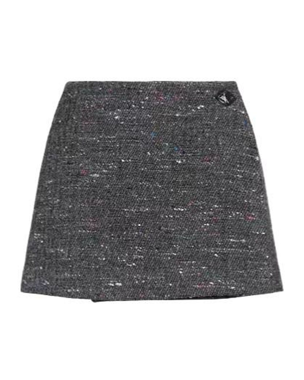 Ganni Gray Multicolored Tweed Skirt