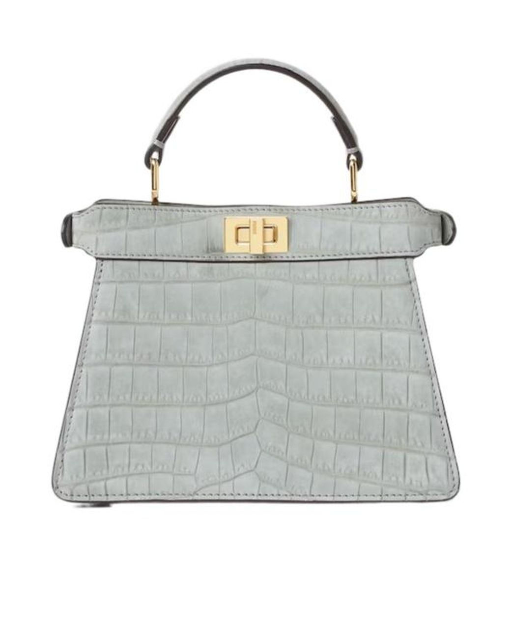 Fendi Gray Matcha Nubuck Crocodile Bag