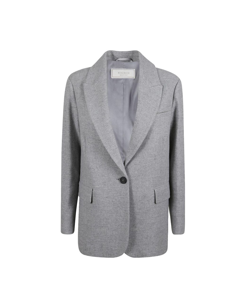 Peserico Gray Single-Breasted Tailored Blazer