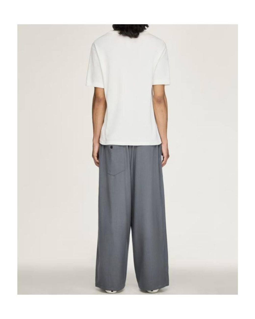 Y-3 Gray X Yohji Yamamoto Drawstring-Waist Trousers for men