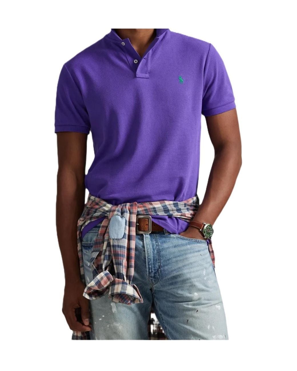 Polo Ralph Lauren Purple Classic Logo Polo Shirt for men
