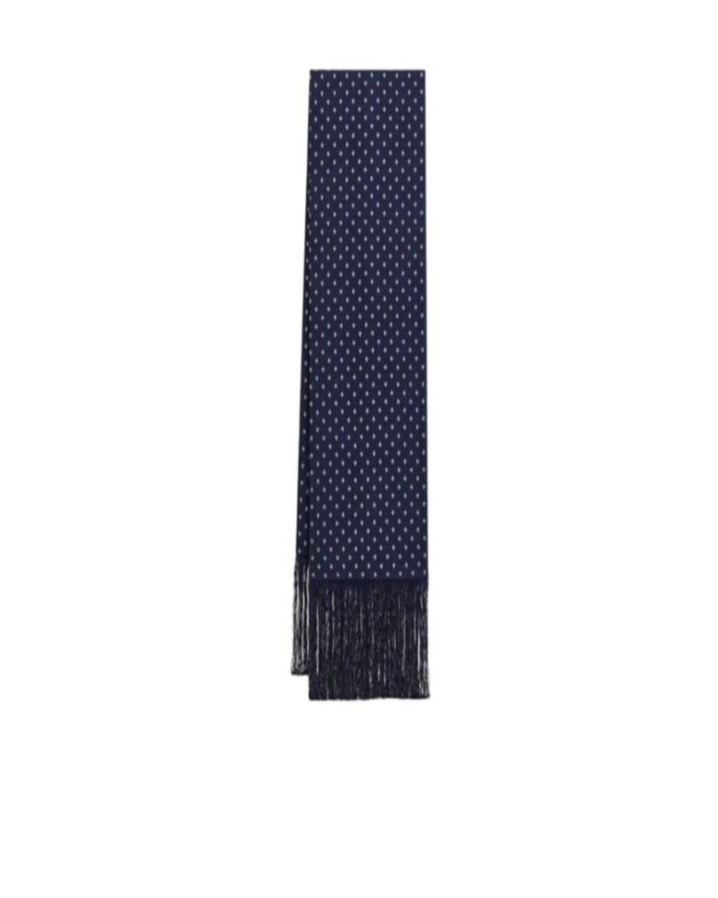 Ferragamo Blue Ferragamo Micro Gancini Printed Fringed Scarf for men