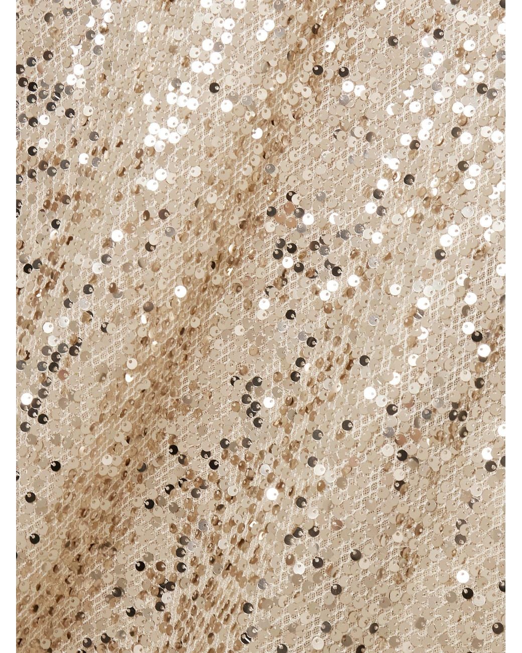 ROTATE BIRGER CHRISTENSEN Natural Sequined Recycled-Tulle Midi Dress