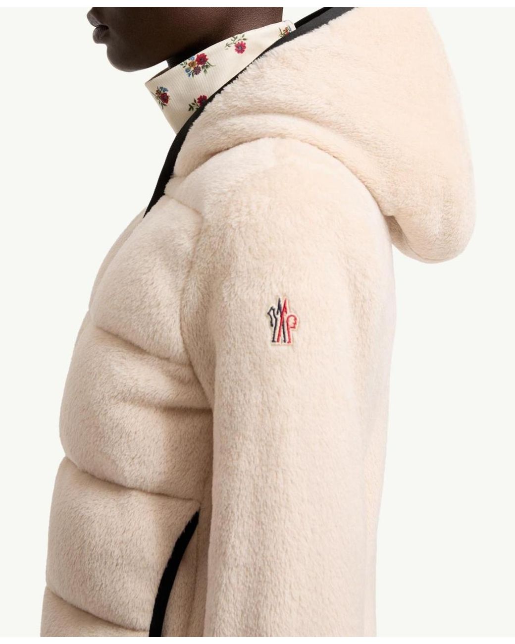 Moncler Natural Polartec Padded Zip-Up Hoodie