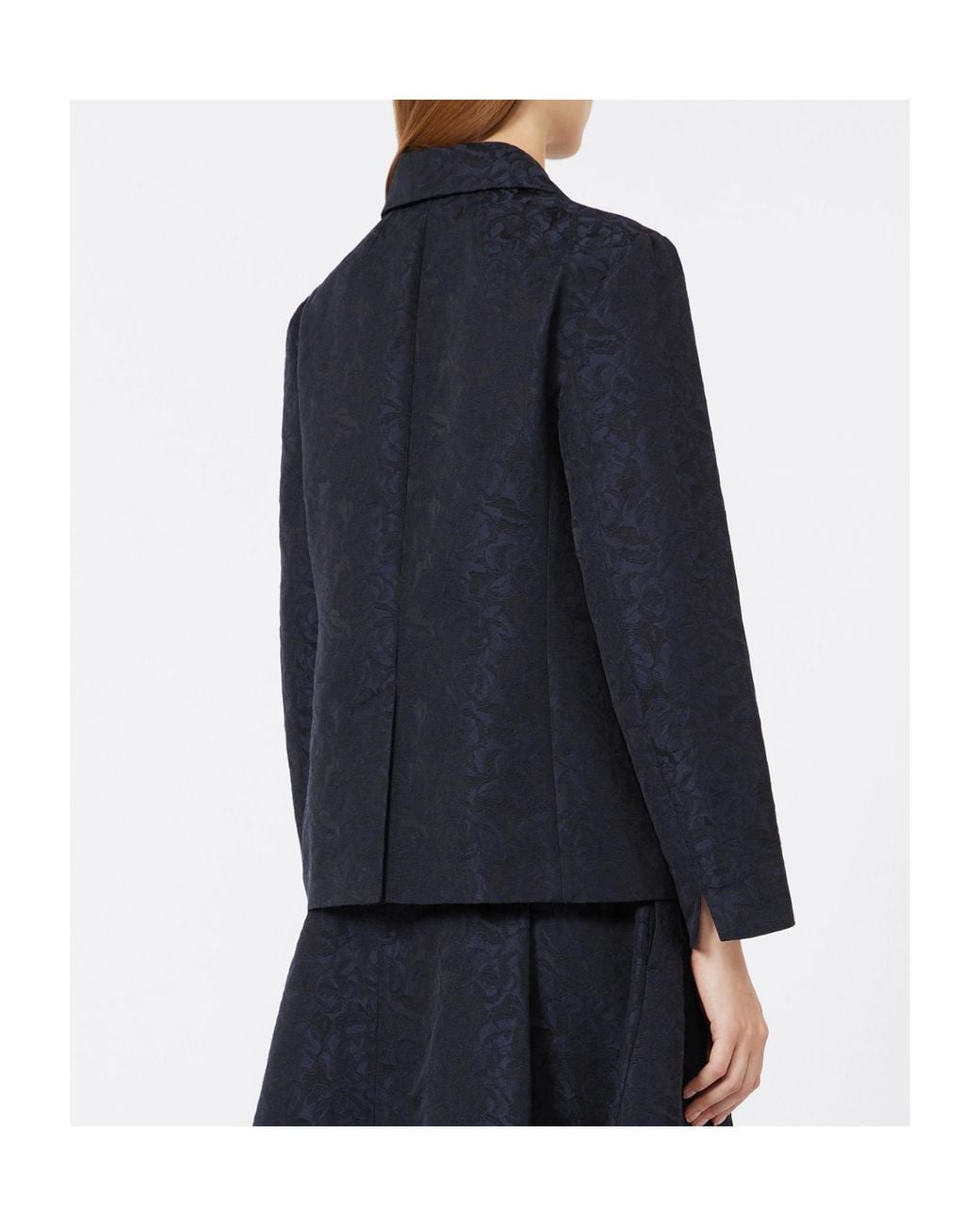 Max Mara Blue 'S Smmgioire Floral-Jacquard Jacket