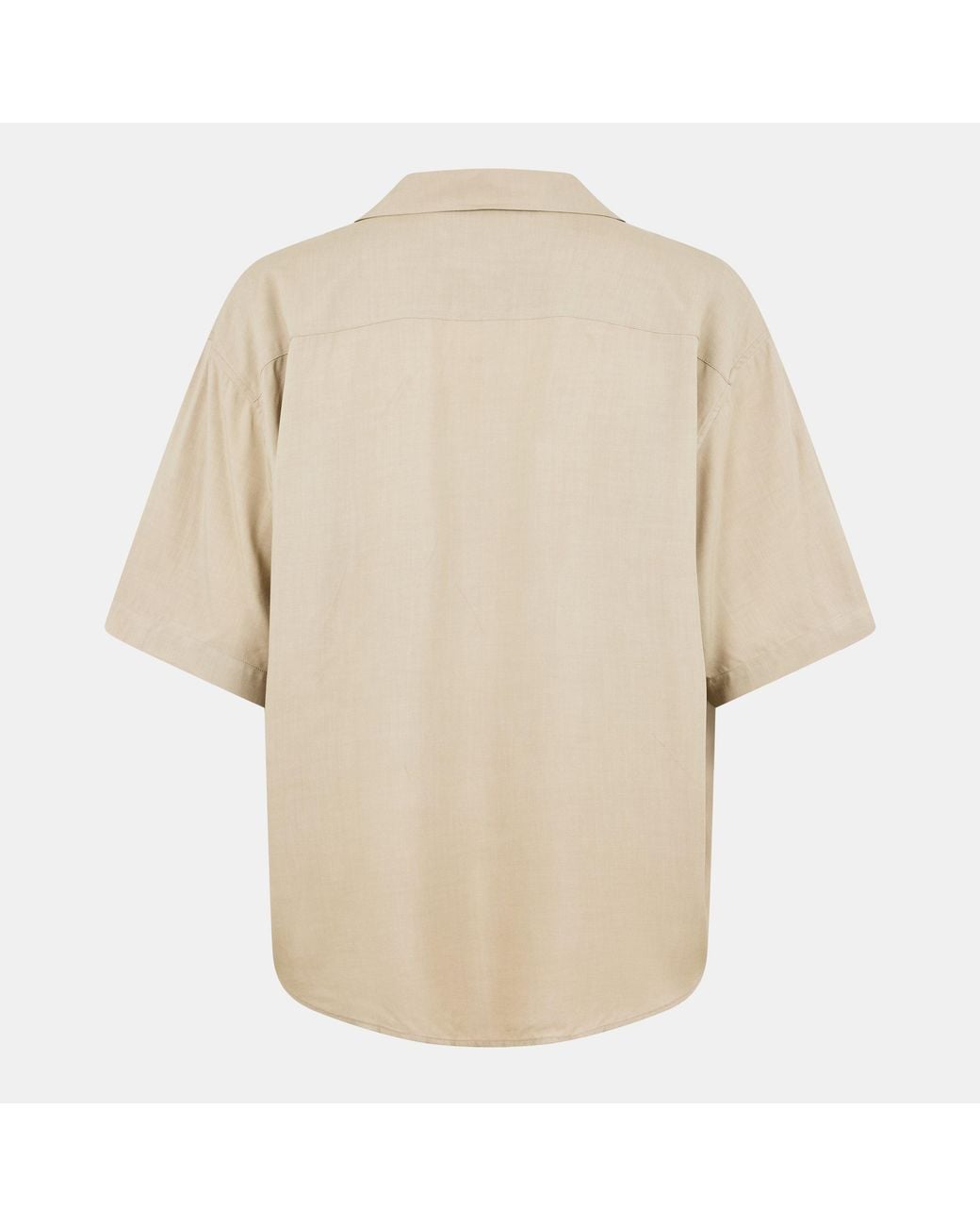 AMI Natural Short-Sleeve Camp Collar Shirt for men