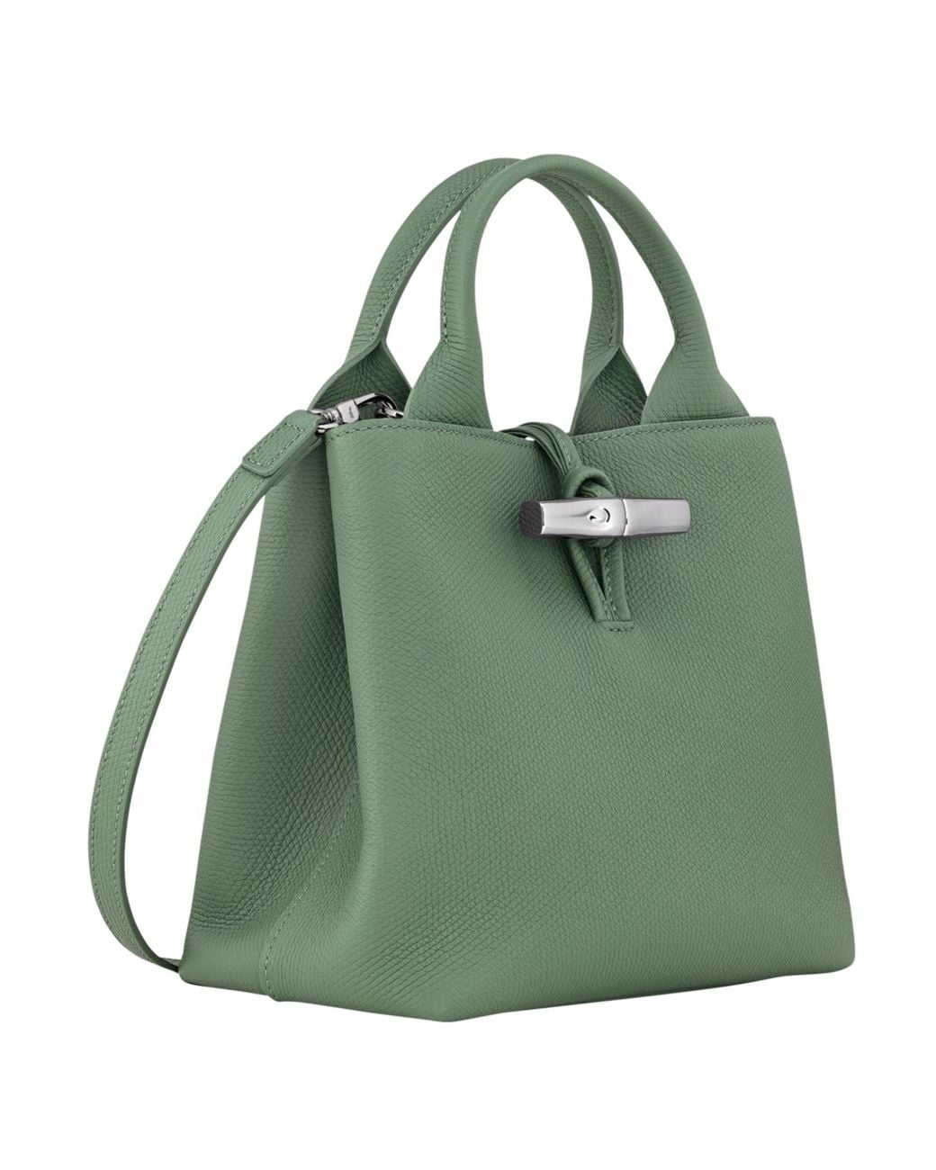 Longchamp Green Le Roseau S Top Handle Bag