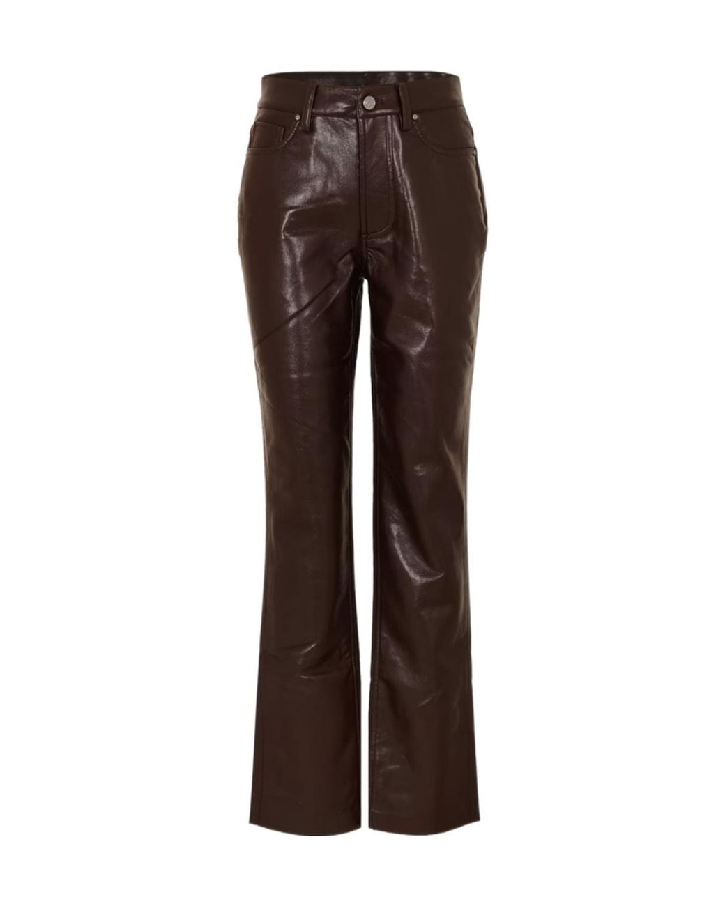 Anine Bing Brown Leather Trousers