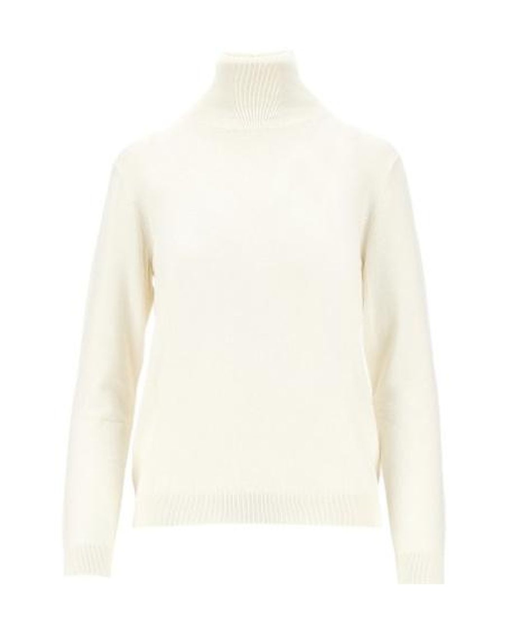 Weekend by Maxmara White Roll-Neck Ribbed-Trim Sweater