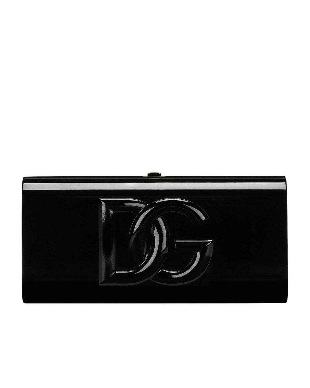 Dolce & Gabbana Black Logo Embossed Box Clutch Bag