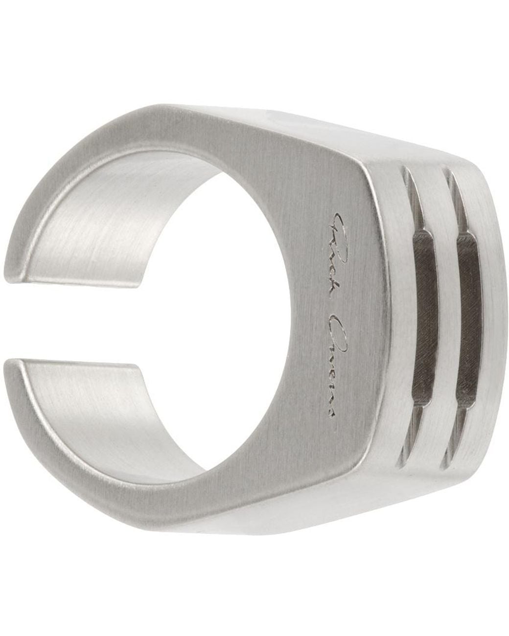 Rick Owens Metallic Logo Earrings for men