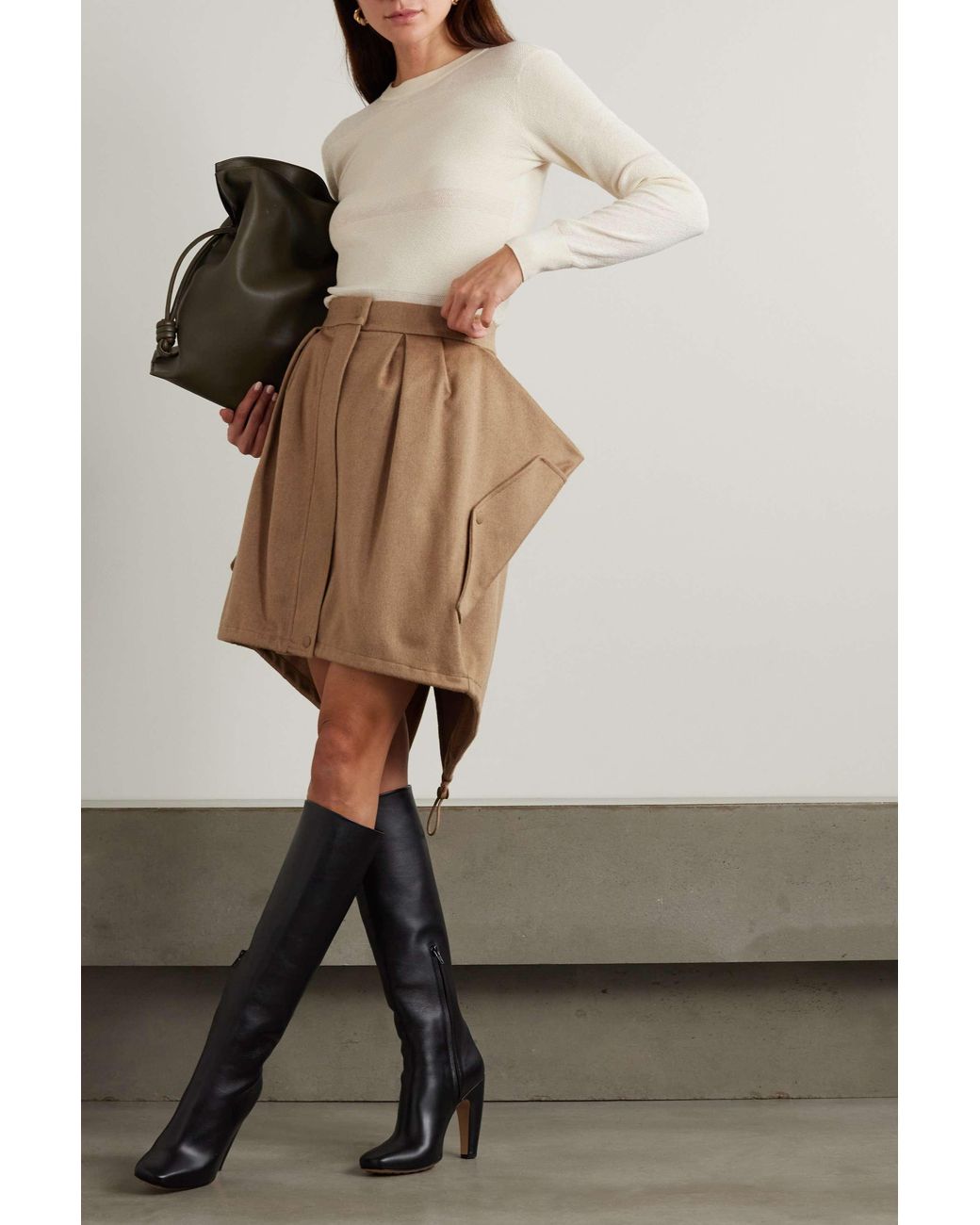 Max Mara Natural Ritmo Pleated Mini Skirt