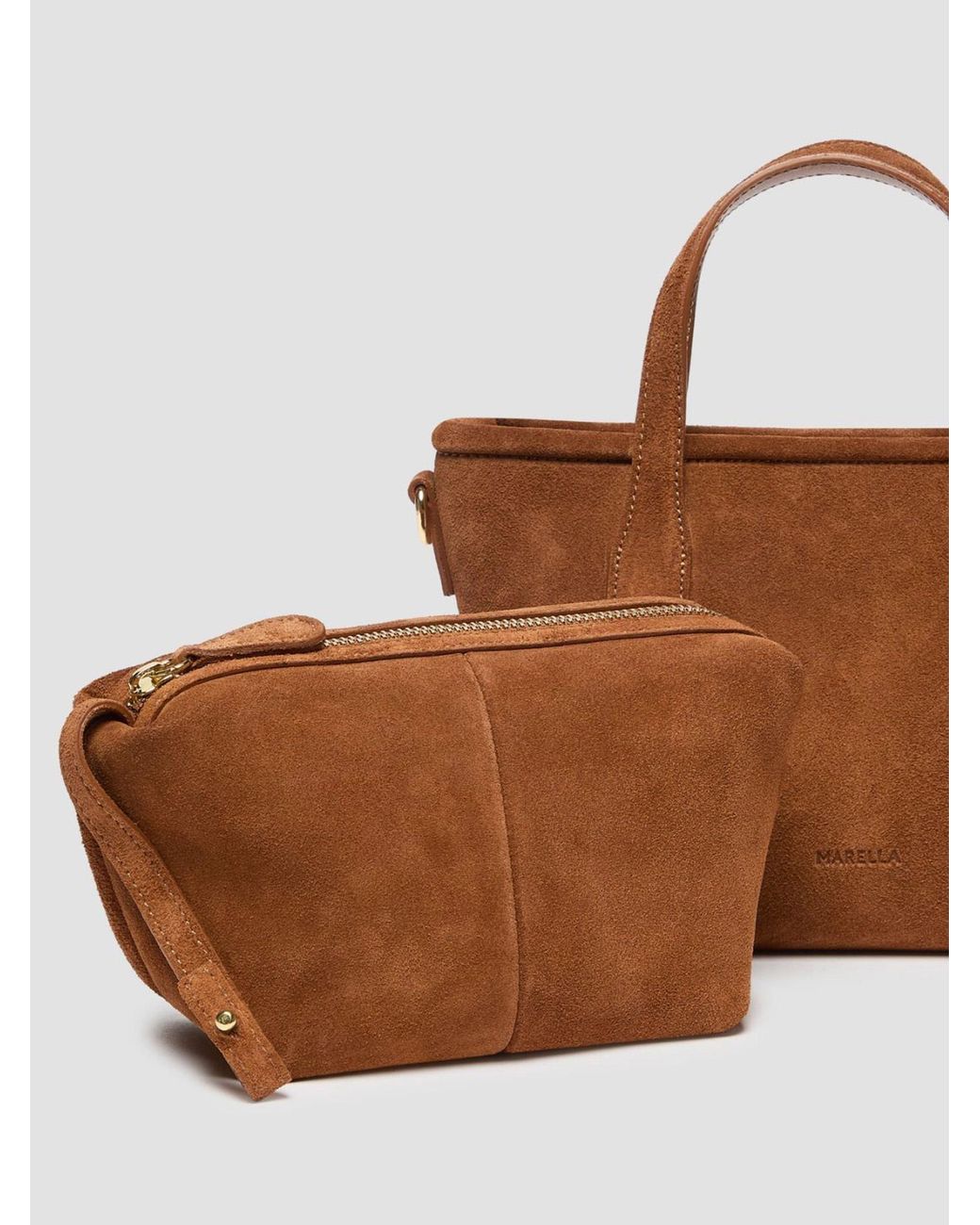 Marella Brown Suede Handbag