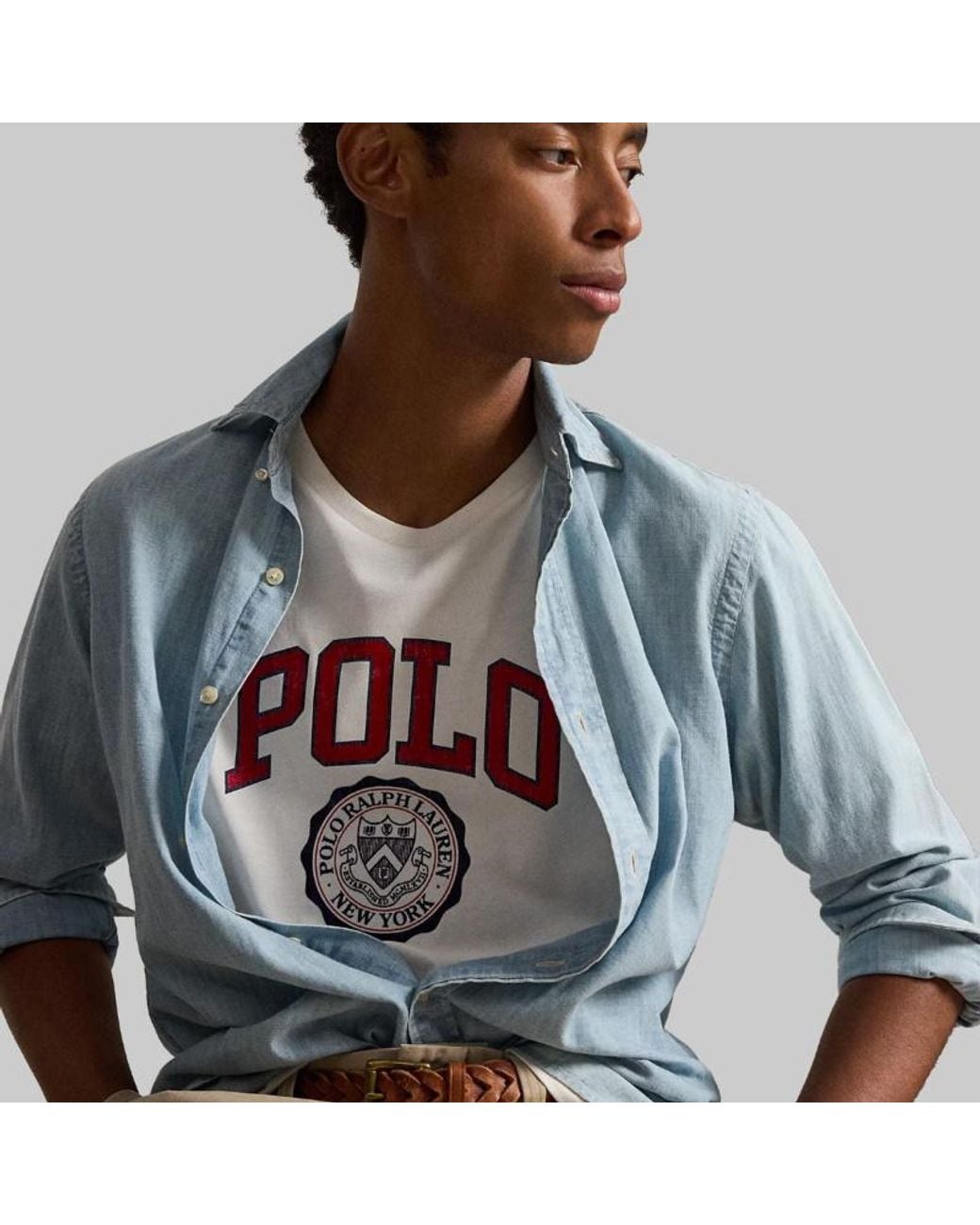Polo Ralph Lauren White Custom Slim-Fit Logo T-Shirt for men