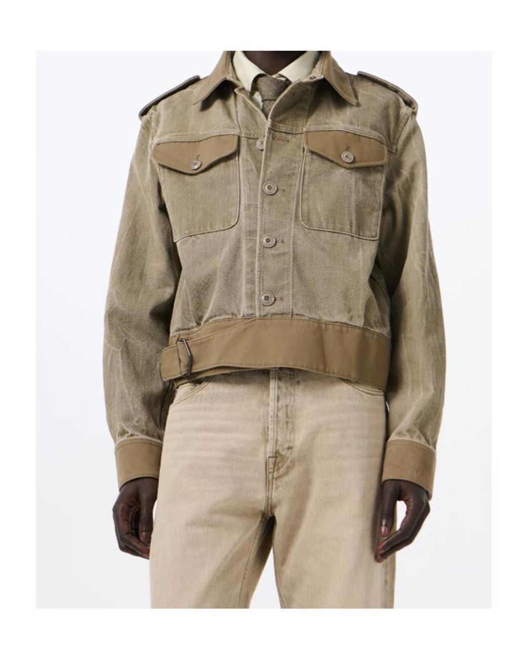 Our Legacy Green Epaulet Belted Jacket for men