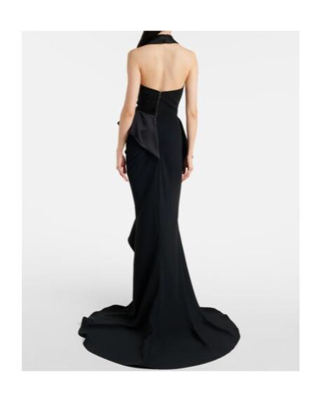 Maticevski Black Provocateur Halterneck Peplum Satin Gown