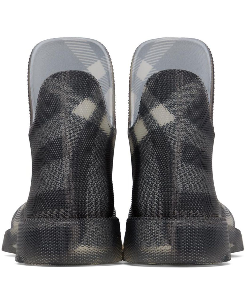 Burberry Gray Marsh Vintage-Check Mesh Pull-On Boots