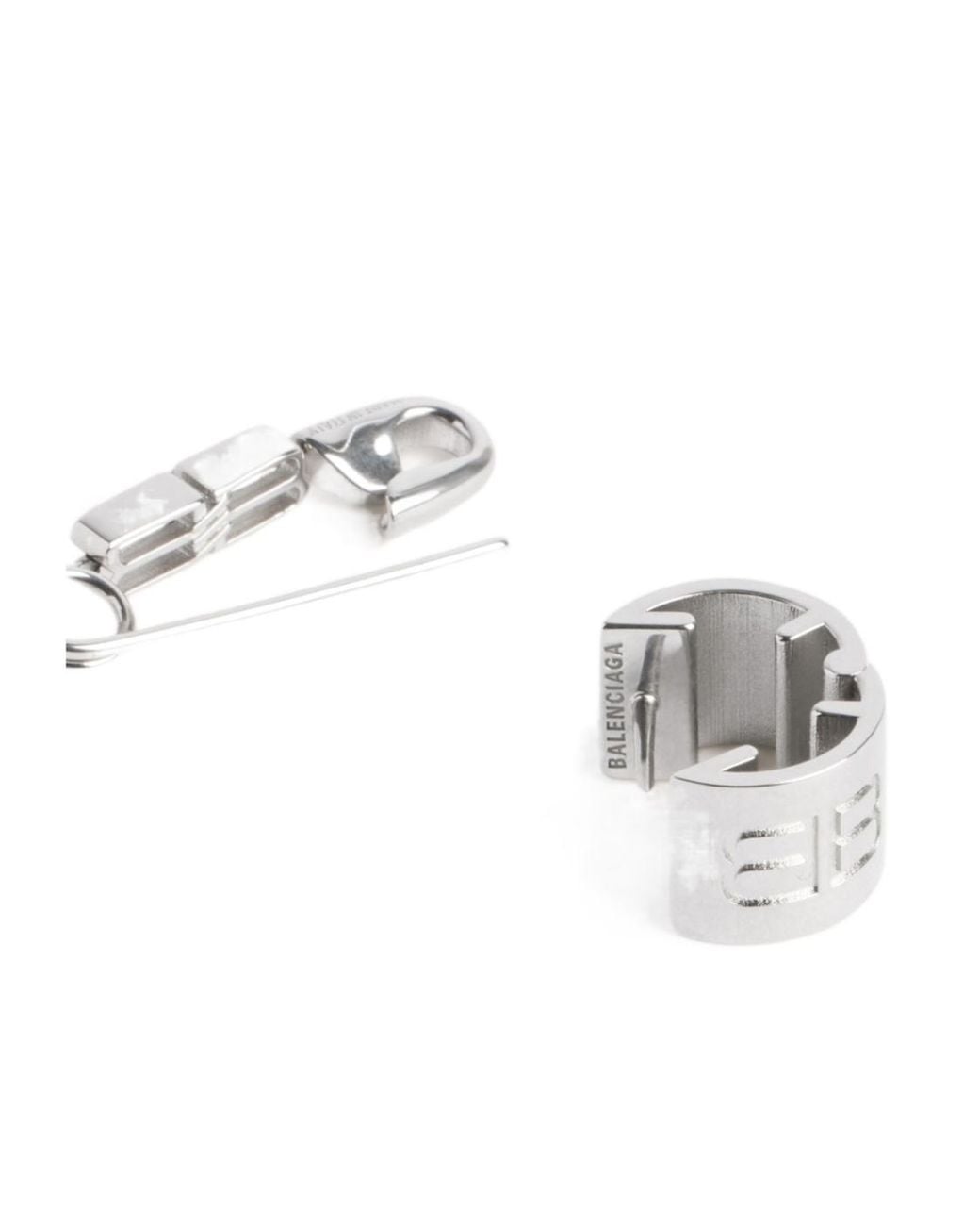 Balenciaga White Diy Pin Earrings for men